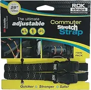 ROK straps ROK00332 Commuter Stretch Strap, Black, Reflective, Pack of 2