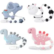 Baby Teething Toys BPA Free Food Grade Silicone Teether with Pacifier Clip
