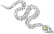 Gatuida Snake Shaped Rhinestones Trim Patch Silver DIY Applique for Clothing Bags Accessories Durable Rhinestone Fabric for Parties Creative Designs