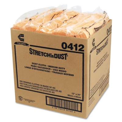 Chix 412 11-5/8 x 24 Stretch 'n Dust Yellow Cloth (40 Cloths/Pack, 10 Pk/Ct) New