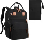 Large Diaper Bag Backpack with Changing Pad and Stroller Straps for Moms and Dad