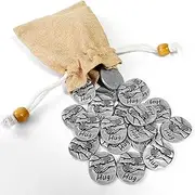 Pocket Hug Token - 20PCS Handcrafted Kindness Coins for Sending Love - Hug Engraved Tokens in Burlap Drawstring Bag - A Little Pocket Hug for Comfort, Encouragement, and Support