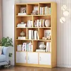 Alpha 10-Shelf 3-Door Wardrobe Cupboard Bookshelf Cabinet (Natural) 1.8m Ta