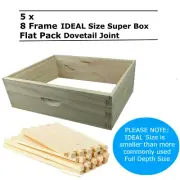 5 x 8 Frame IDEAL Size Beehive Super Box Flat pack Dovetail Joint Boxes Bee Hive