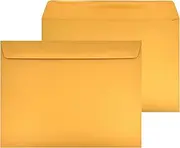 500 Minas Envelope 6" x 9" Booklet Envelopes (Open Side), Sturdy 24lb. Paper, Strong Gum Flap, 500/Box (Brown Kraft)