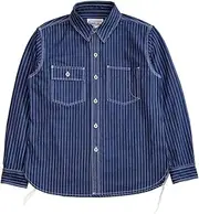 [Red Tornado] 12oz Wabash Stripe Work Shirt Indigo