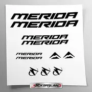 Sticker Set Compatible with Frame MTB Mountain Bike and Helmet | Decals Sticker for Bicycle Lettering Logos | Stickersland® - Merid (Glossy Black)