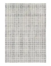 [LOOPSIE] Zeb Plaid Washable Rug in Grey