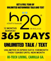 H2O H20 WIRELESS SIM ⭐ WITH 365 DAYS SERVICE UNLIMITED T/T ⭐ 12 GB 4G/5G DATA*