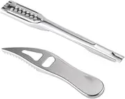 SHOWERORO Ergonomic Brush 2pcs Set Stainless Steel Fish Scraper Safe for Kitchen Use