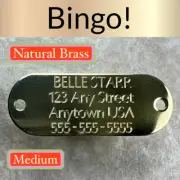 Custom Engraved Dog Tags Personalized Dog Collar ID Tags NAME PLATE BRASS MEDIUM