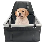 Cat Car Seat - Dog Carrier Puppy Car Seat Waterproof with Storage Pocket, Mesh Window - Adjustable Buckle, Cat Travel Accessories, Washable Puppy Travel Safety Bed