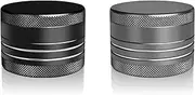 Small Pill Box, Portable Daily Tiny Pill Box Small Pill Container, Aluminium Alloy Round Small Container for Pills Pocket Pill Case (Black+Gray 2 Set)