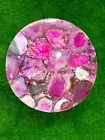 18" Pink Agate Coffee Table, Natural Agate Round Table Top Home Office Decor