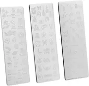 HONMEET Fashion Easter Nail Art Plates 3pc Set Manicure Stamping Plates Nail Decor Stencil Template