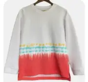 New Girls Magellan ribbed tie dyed Campfire Sweater Long sleeve Sz X-small/White