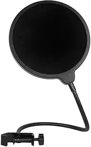 Dragonpad USA 6" Microphone Studio Pop Filter with Clamp - Black