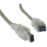 6FT Firewire 400 9 Pin to 6 Pin Cable, Clear, IEEE-1394a, 6 foot 10E3-96006