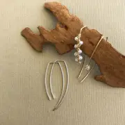 Hammered Earring Hook Sterling Silver, Threader Earring Hook Sterling Silver