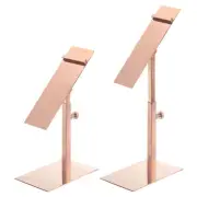 2 Pcs Shoe Display Stand Adjustable Height 5.91''-7.48'' Shoe Rack Rose Gold