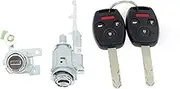 Lock Set Ignition Switch Door Lock Cylinder 2 Key Shell, for Accord, 2003-2007 Car Lock Cylinder(Black 2pcs Lock-4 Button)