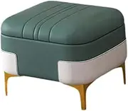 Storage Foot Rest Footstool Thicker Foam Padded Seat Seat Comfortable Furniture Non Slip Small Storage Ottoman Bench for Home, Dark Green