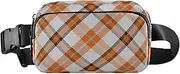 [Amooorous] Orange Brown Square Fashion Waist Bag Fanny Pack for Men Women Waterproof Cross Body Bag Belt Pack with Adjustable Strap for Travel Shopping Running, Orange Brown Square, 1 size