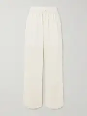 [FRAME] FRAME - Lounge Cotton-blend Wide-leg Pants - Cream - x small x small Cream