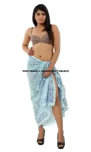 Soft Pure Cotton Hand Block Beautiful Bikini Swimwear Sarong Pareo Beach Wear