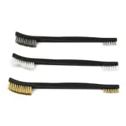 5pcs Double Head Wire Brush Set Steel Brass Nylon Cleaning Polishing Metal-Rust