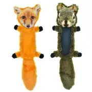 Flatties Dog Toy Ballistic Belly Long Crinkle Tail 18" Realistic Fox or Squirrel