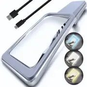 6X Rechargeable Magnifying Glass for Reading with 3 Color Light Modes & Anti-...