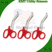 3 Bandage Scissors EMT Paramedic Medical Tool Red 5.5"