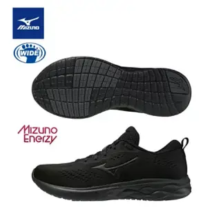 MIZUNO  美津濃 WAVE REVOLT 2  寬楦全黑男款慢跑鞋 J1GC218511