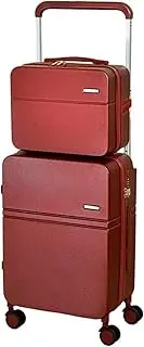 [Wnota] Trolley Suitcase Trolley Suitcase Set with USB Multi-Function Suitcase Boarding Suitcase Telescopic Drawbar Luggage Suitcase (Color : A, Size : 13+24in)