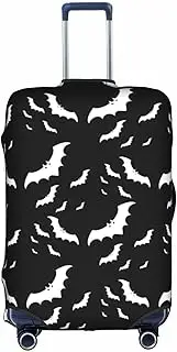 [pvinnk] Halloween Flying Bats Print Protective Luggage Cover Elastic Washable Suitcase Travel Gear Protector, White, Large