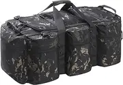 CECKQUE 105L Military Tactical Duffle Bag For Men, Extra Large Army Duffle Bag Heavy Duty Deployment Bag, Military Duffel Bag Backpack Outdoor Gear, Camo Olive, extra large, Military Style