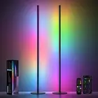RGB Corner Floor Lamp 2 Pack, 55" Minimalist Standing Lamp with Remote Contro...