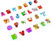 Wolpark Animal Erasers for Kids Classroom Alphabet Letters Cute Erasers Bulk Pencil Erasers for Preschoolers Toddler Learning Spelling Back to School Supplies, 78Pcs Colorful ABC Education with Box