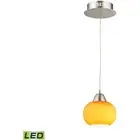 ELK Lighting LCA401-8-16M Ciotola Mini Pendant Satin Nickel with Yellow
