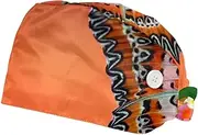 [FVQL] Set of 2 Bouffant Caps, Reusable Surgical Cap Scrub Caps Women, Butterfly and Flower