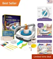 Educational Pottery Wheel Kit for Kids - 2 lbs. Air Dry Clay - Sculpting Tools