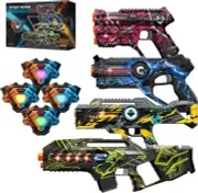 Laser Tag, Lazer Tag Sets with Gun and Vest Set of 4, Gift Ideals for Kids Age 8