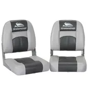 Seamanship 2X Folding Boat Seats Marine Swivel Low