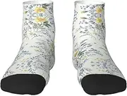 [JBYJBX] Blue Flower Floral Pattern Roses Print Adult Socks Womens Mens Workout Thermal Cozy All-Season Gift Holiday Articles