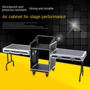 14U PA DJ Rack Large DJ Countertops with Support Shelves 4 Wheels Stereo Rack