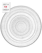 iittala Kastehelmi 12.25in Clear Plate with $7 Credit