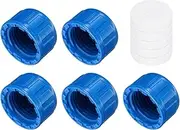 uxcell 5Pcs 1/2 Inch PT Female Thread PVC Pipe Fitting Cap, Cleanout Water Drain End Caps, Pipe Plug Socket Fittings with Gasket for Water Heater Supply Lines, Plumbing, Blue