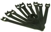 6inch Cable Ties (Hook/Loop Fabric Pkg of 10 Black