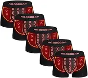 [ElzEy] Men's Elastic Panties Magnetic Therapy Underwear Breathable Comfort Boxer Briefs Enlargement Panties (Color : Black-5PCS, Size : 3X-Large)